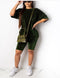 Next move Plus|hunter green velour short set